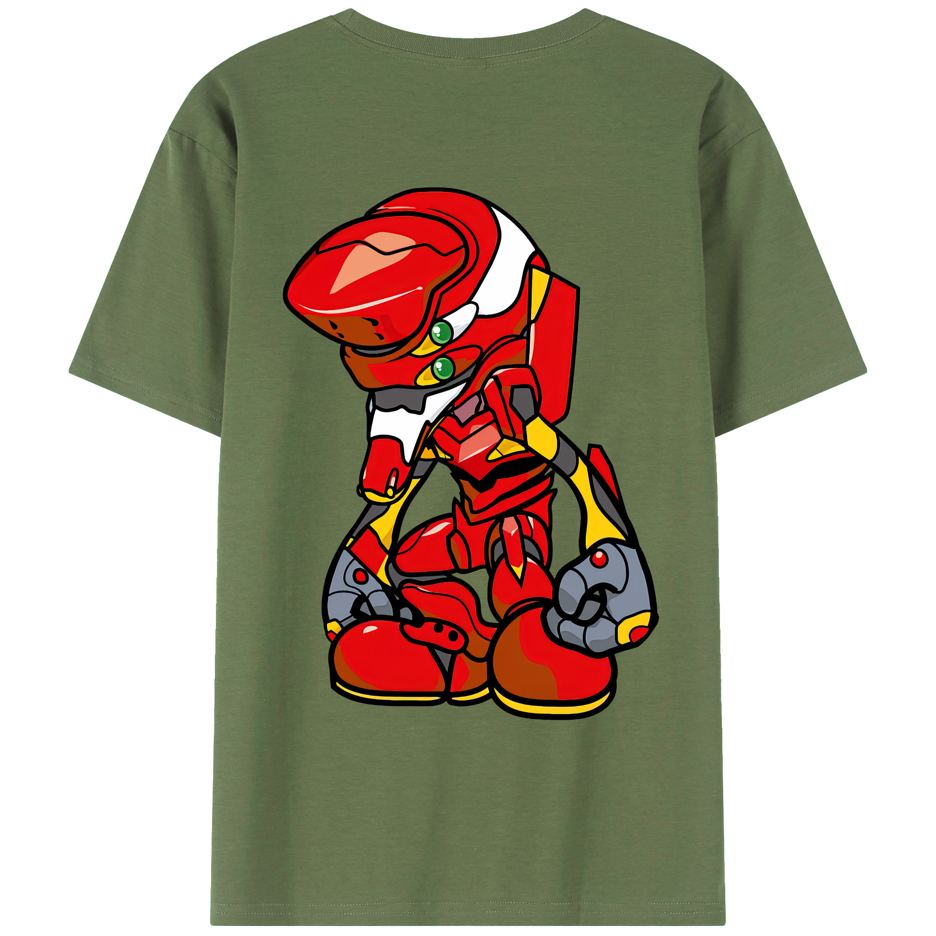 （画像用） EVA 新世紀エヴァンゲリオン 綿100％ メンズ半袖Tシャツ（バックプリント） 通気性